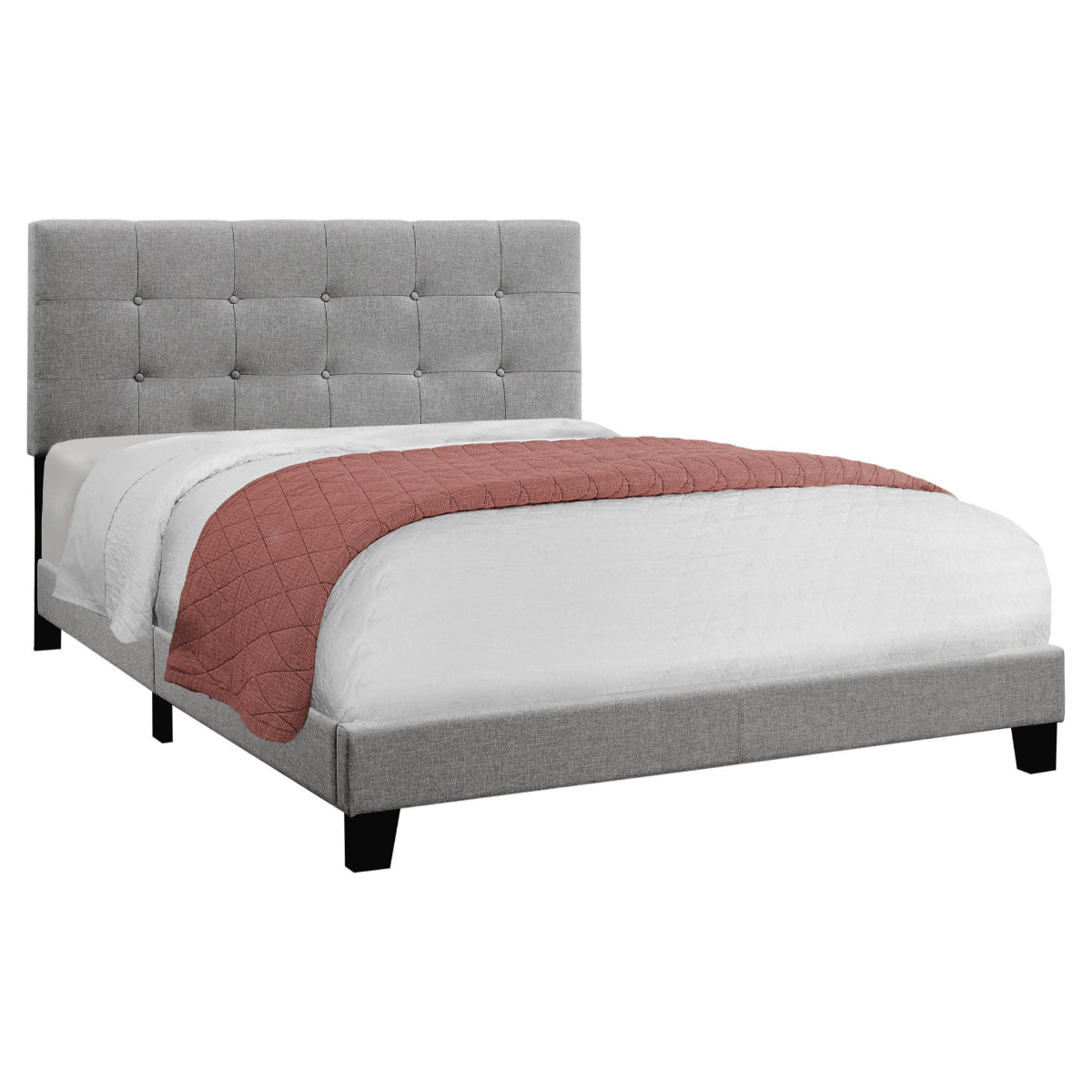 Clemence - Queen Bed - Grey Fabric