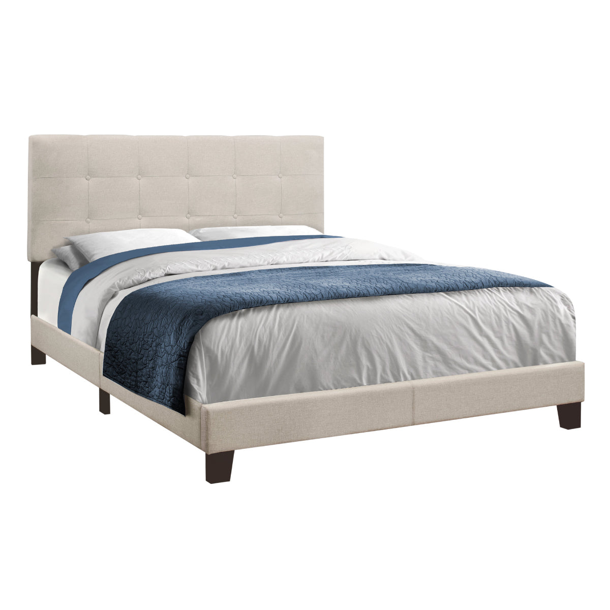 Clemence - Queen Bed - Beige Fabric