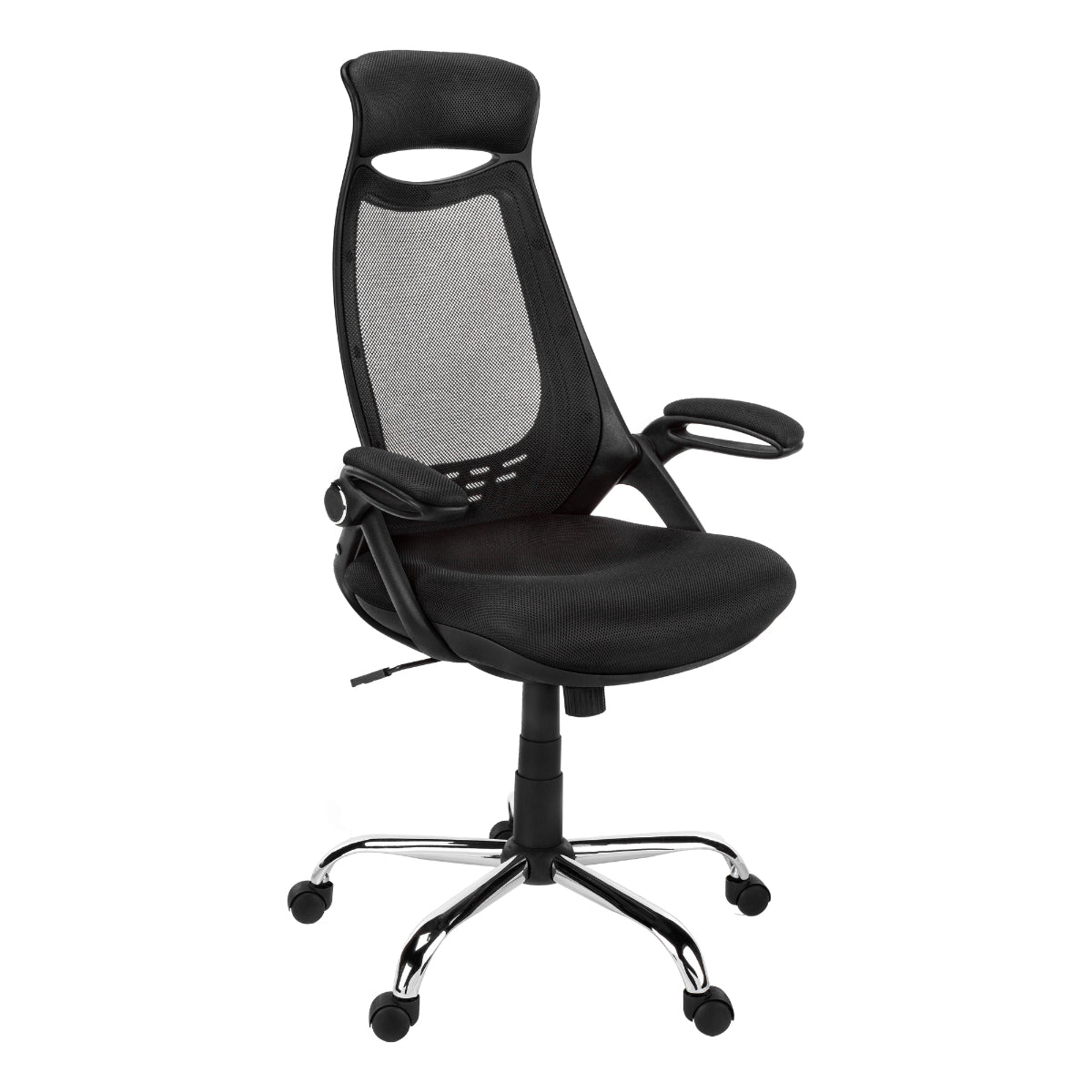 OFFICE CHAIR - BLACK MECH/CHROME EXECUTIVE HIGH BACK