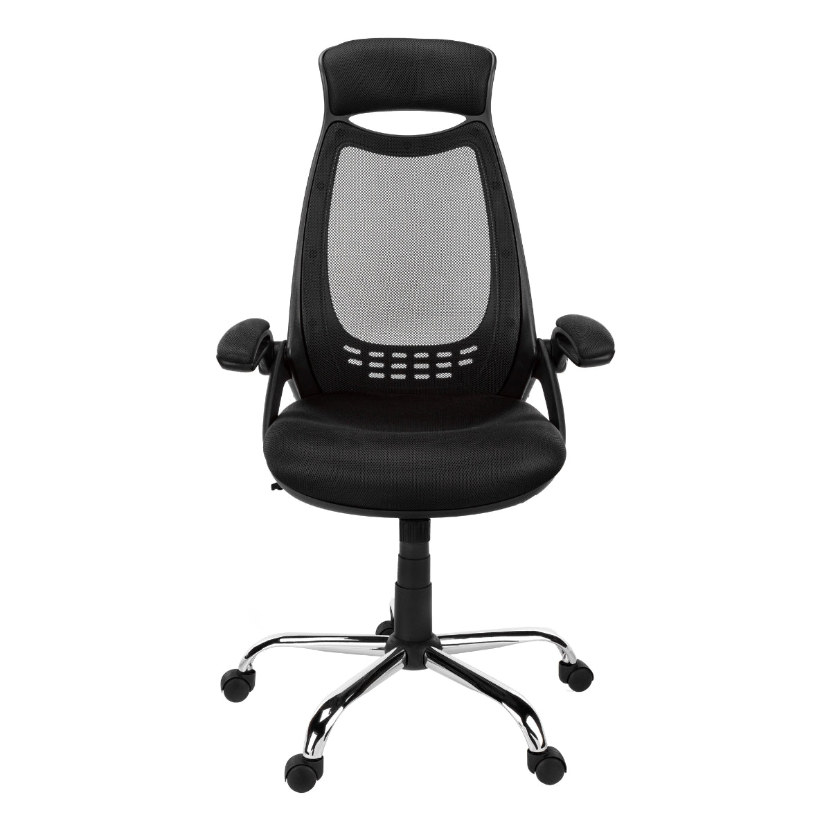 OFFICE CHAIR - BLACK MECH/CHROME EXECUTIVE HIGH BACK