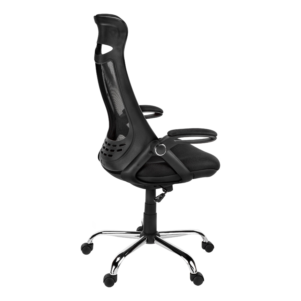 OFFICE CHAIR - BLACK MECH/CHROME EXECUTIVE HIGH BACK
