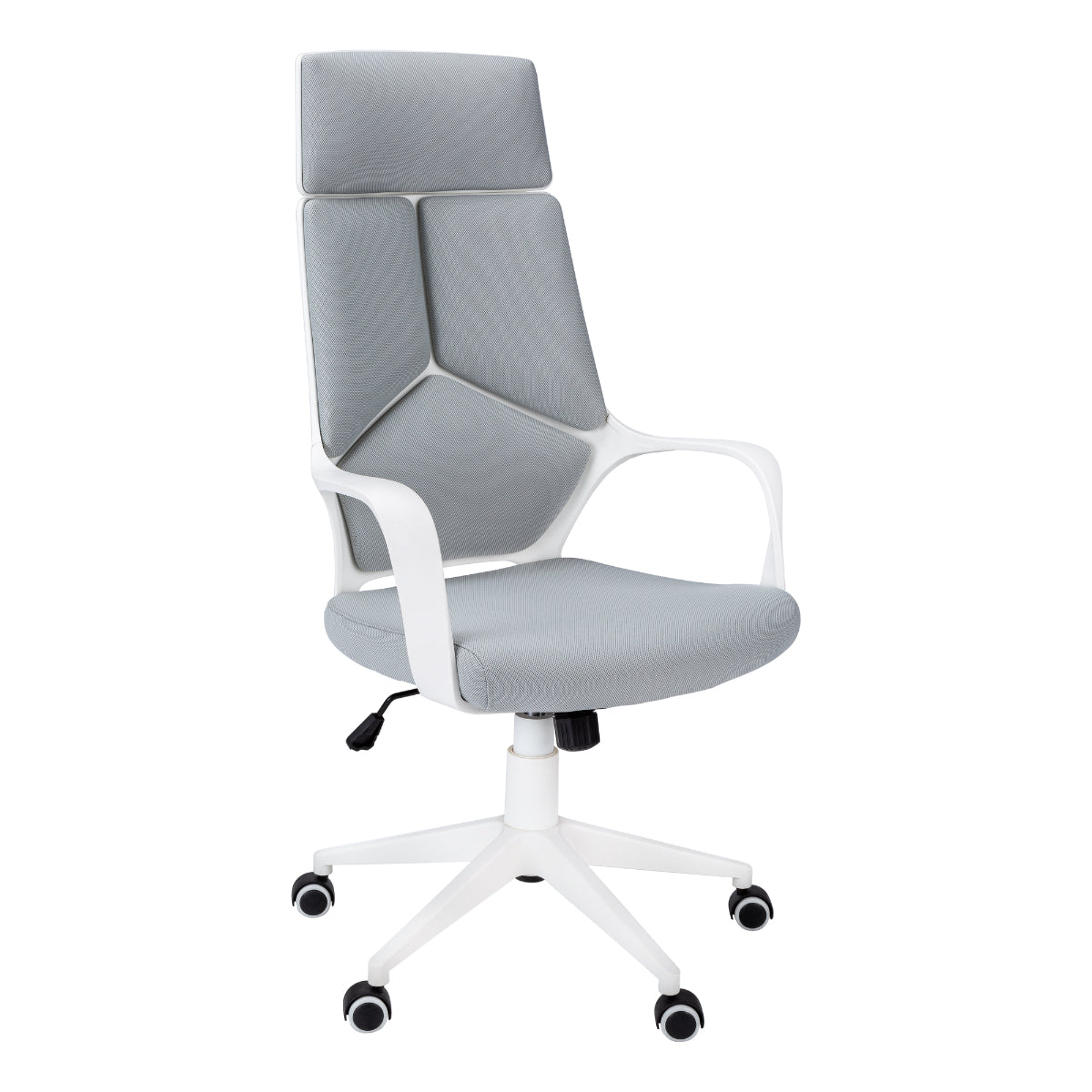 OFFICE CHAIR - WHITE / GREY FABRIC / EXECUTIVE BACK