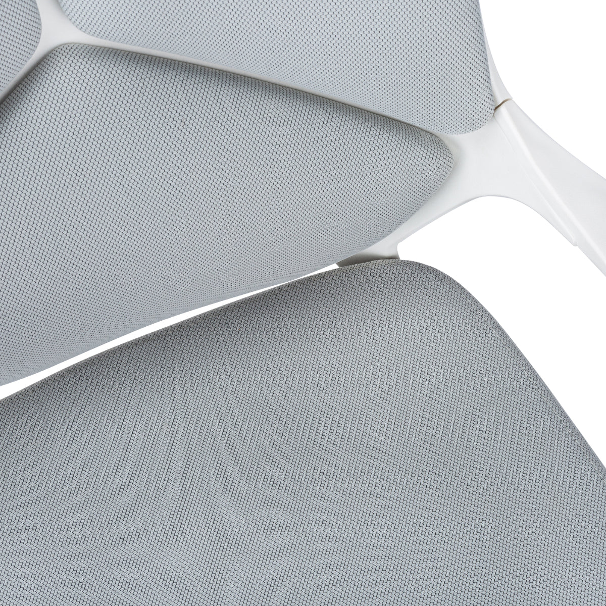 OFFICE CHAIR - WHITE / GREY FABRIC / EXECUTIVE BACK