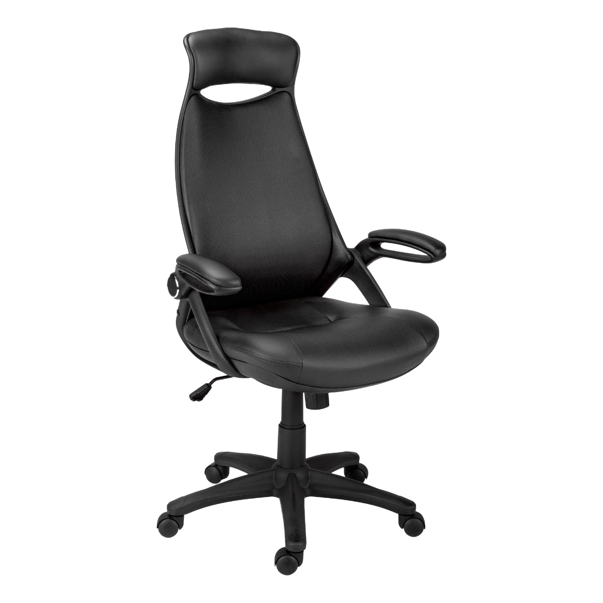 OFFICE CHAIR - BLACK LEATHERETTE / MULTIPLE POSITION