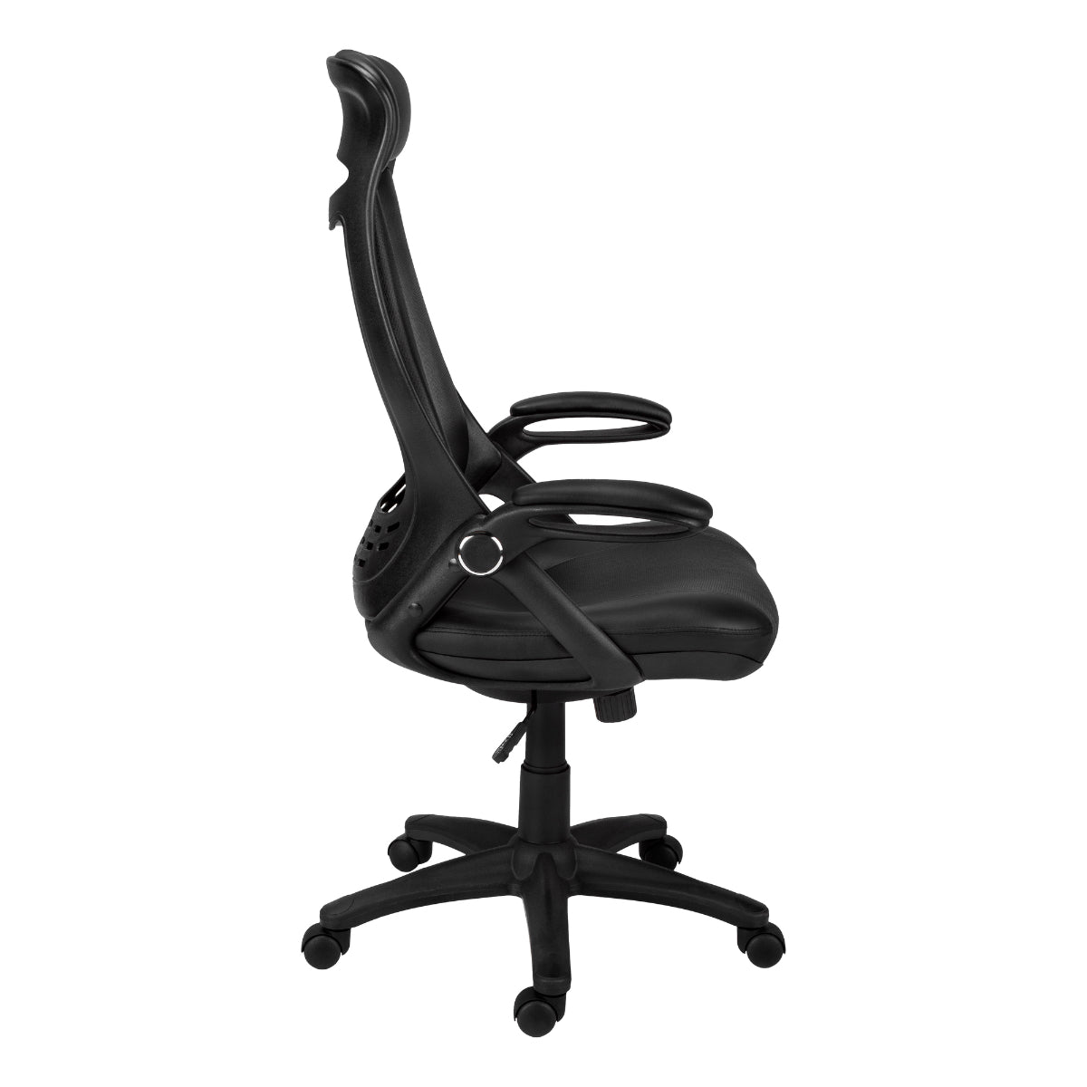 OFFICE CHAIR - BLACK LEATHERETTE / MULTIPLE POSITION
