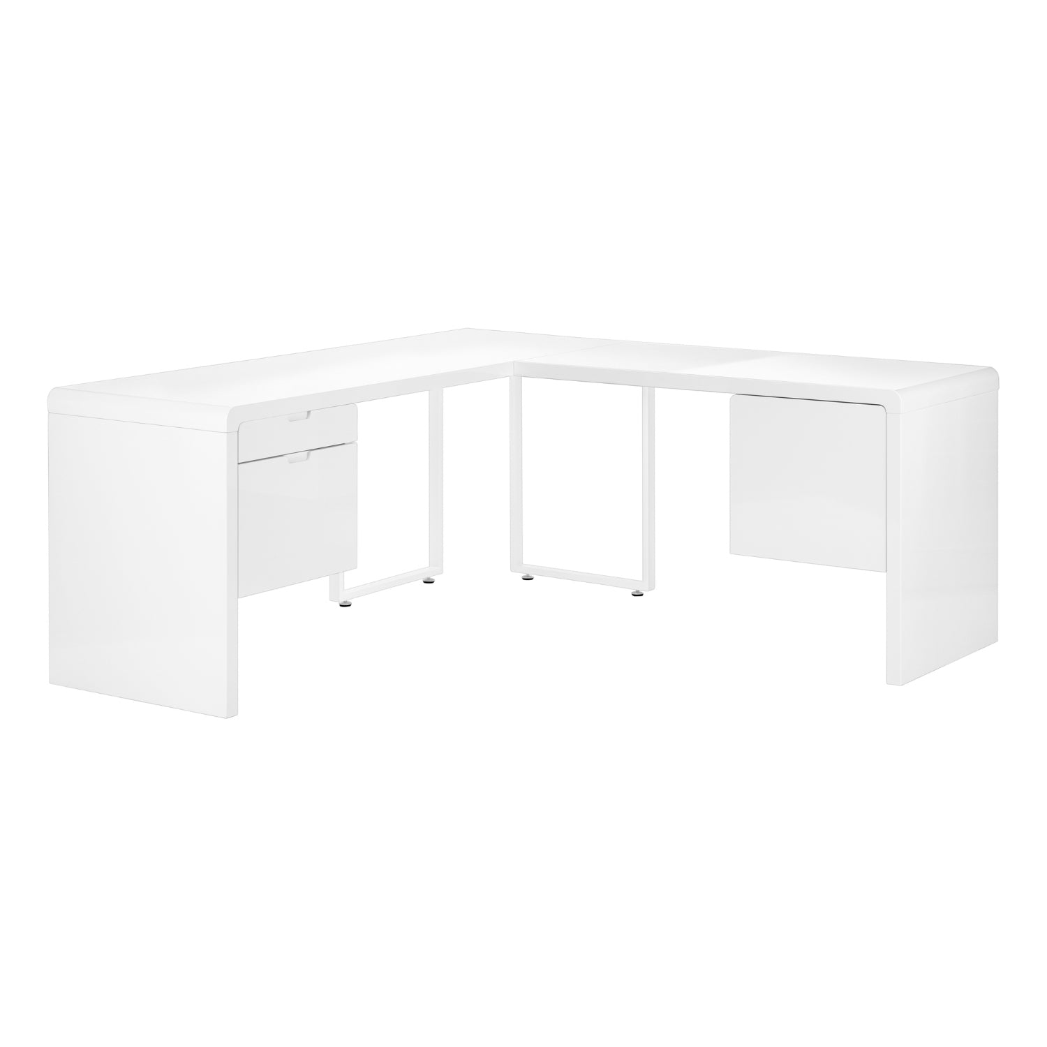Alarion - Corner Desk - Glossy White