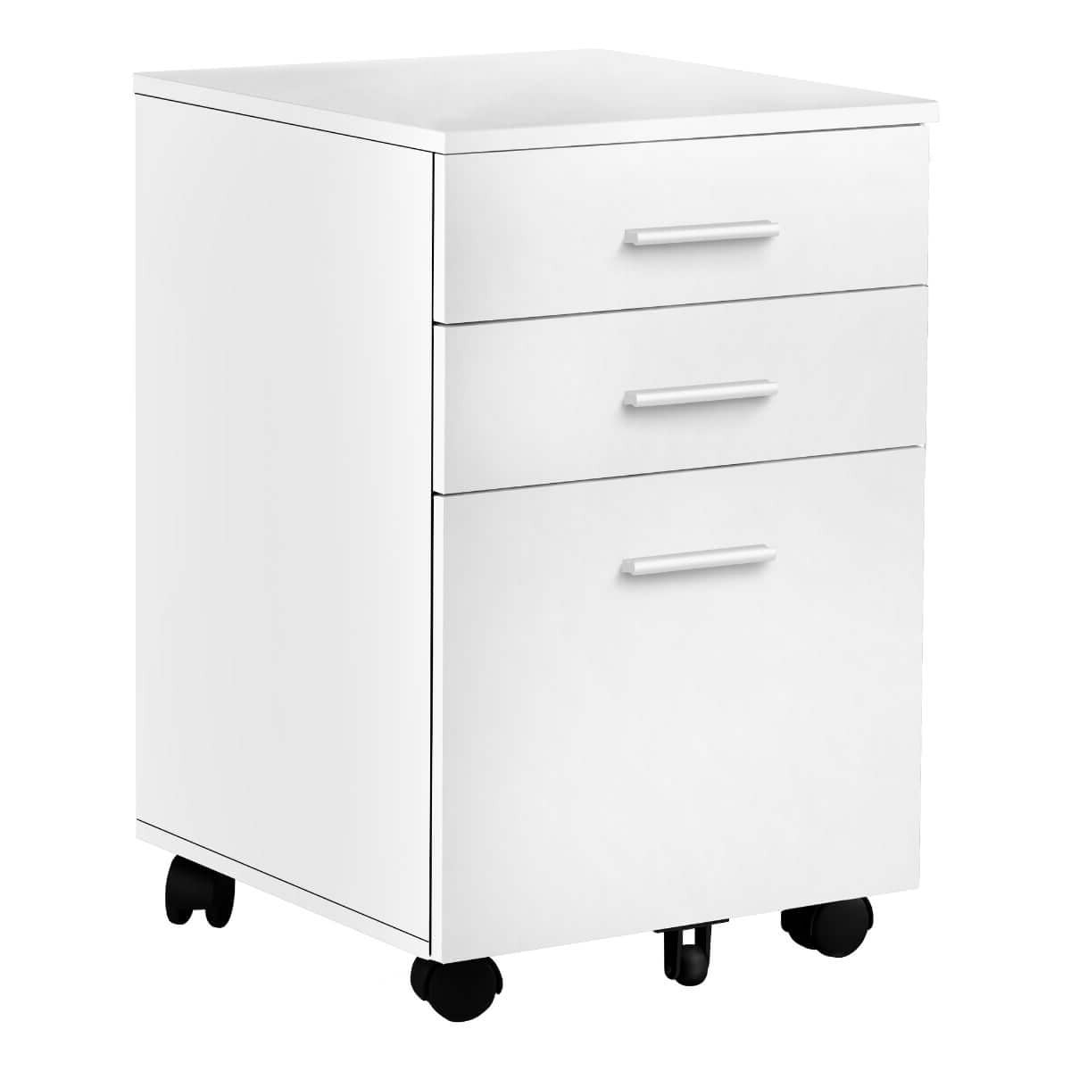 ARMOIRE DE CLASSEMENT - 3 TIROIRS / BLANC SUR ROULETTES