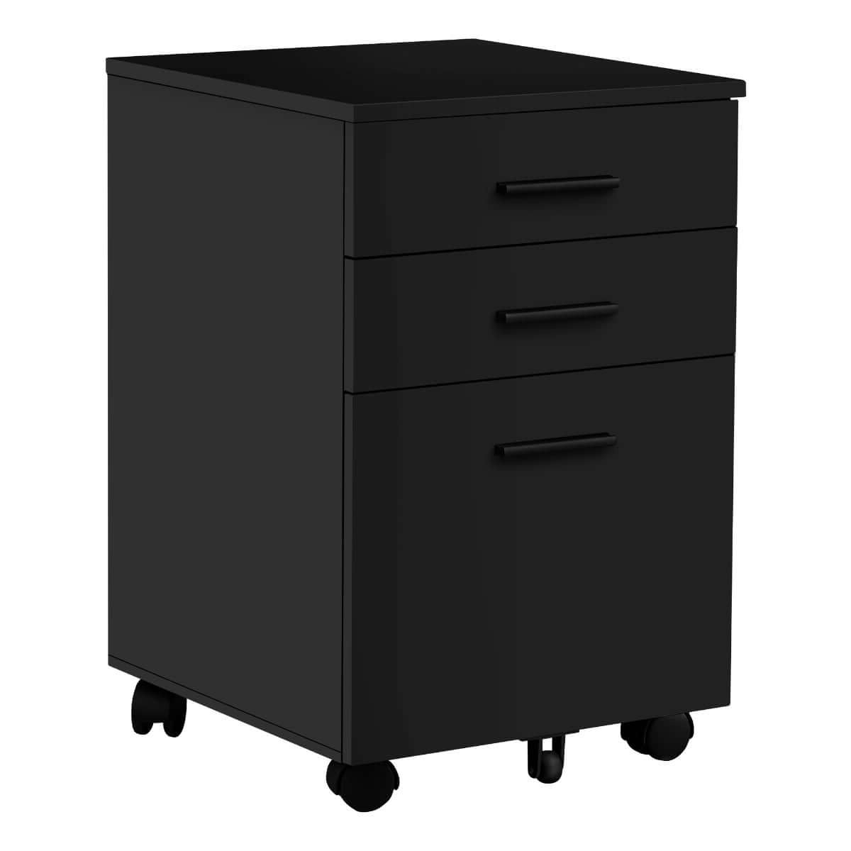 ARMOIRE DE CLASSEMENT - 3 TIROIRS / NOIR SUR ROULETTES