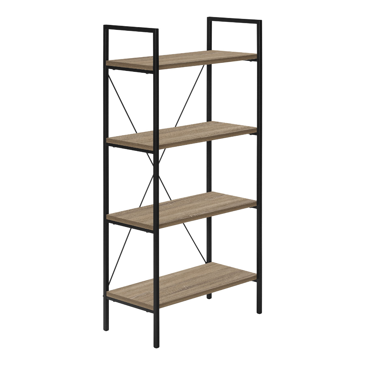 SHELF - 48"H / DARK TAUPE / BLACK METAL