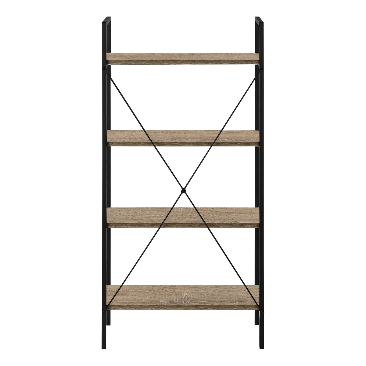 SHELF - 48"H / DARK TAUPE / BLACK METAL