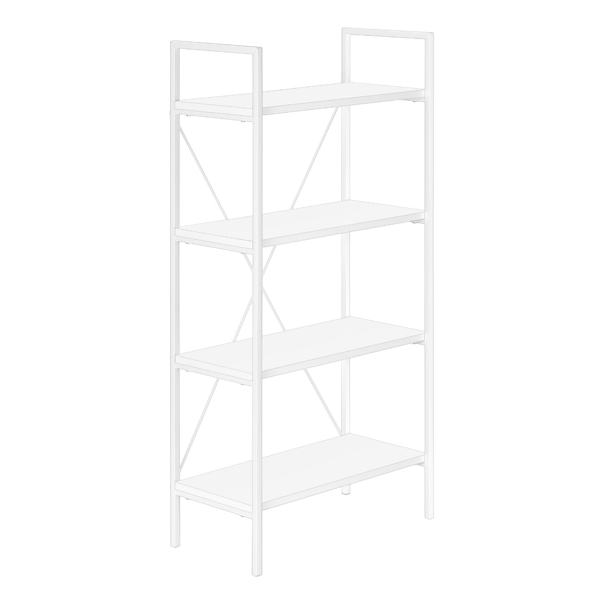 SHELF - 48"H / WHITE / WHITE METAL