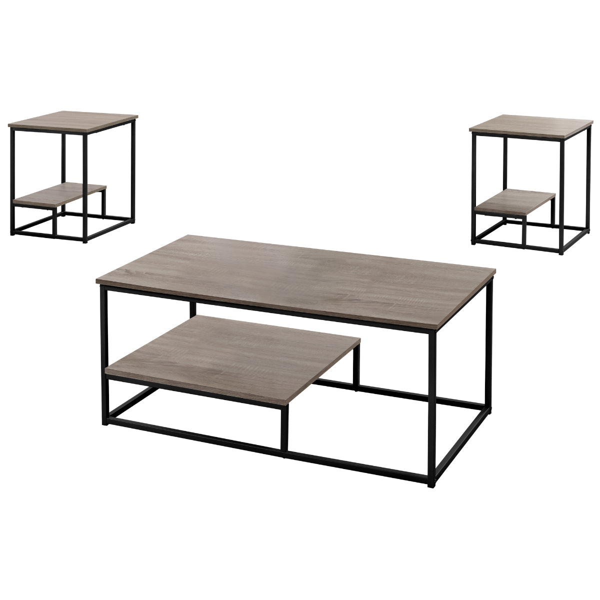 Noah - Coffee Table Set - Dark Taupe