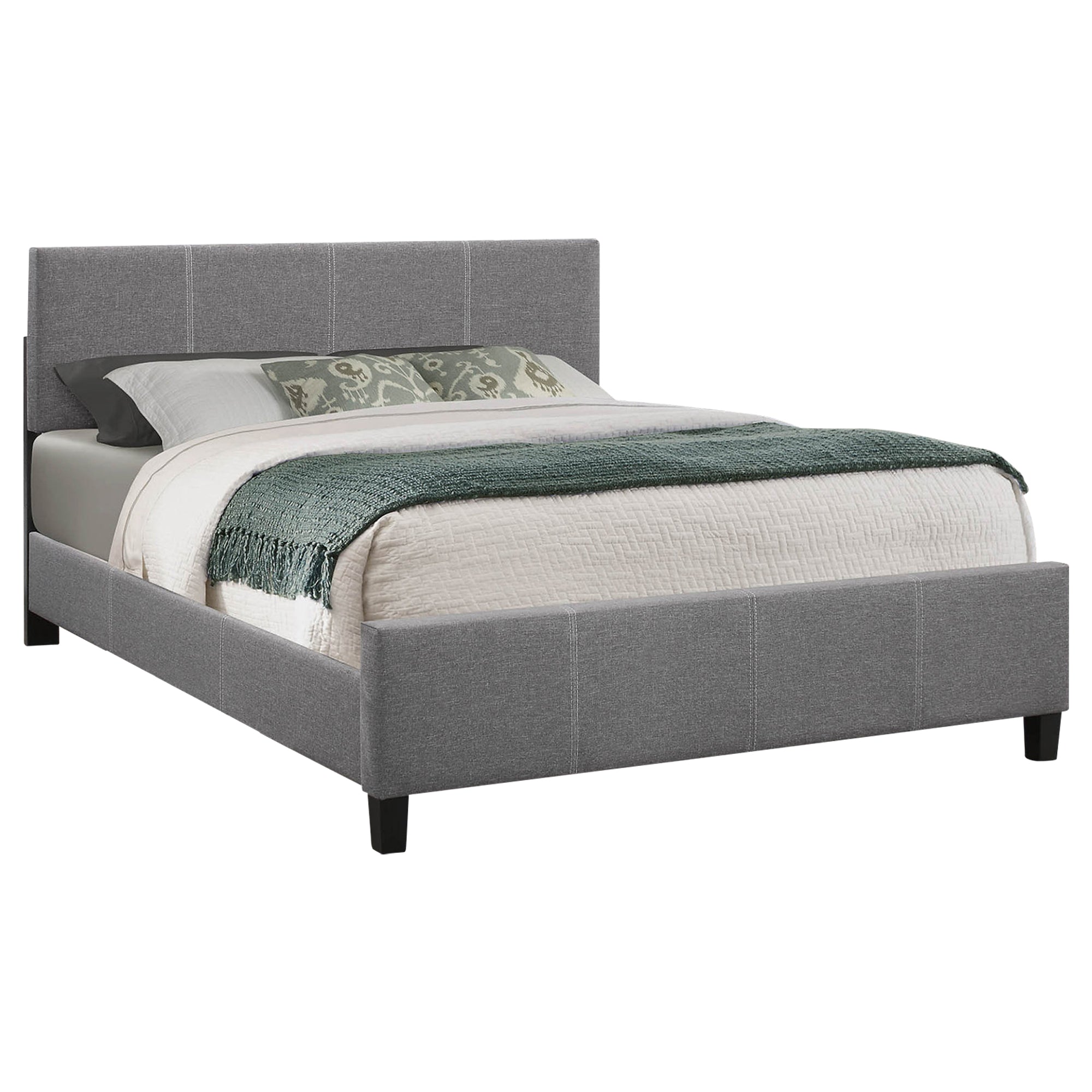 Cécile - Queen Bed - Light Grey Fabric