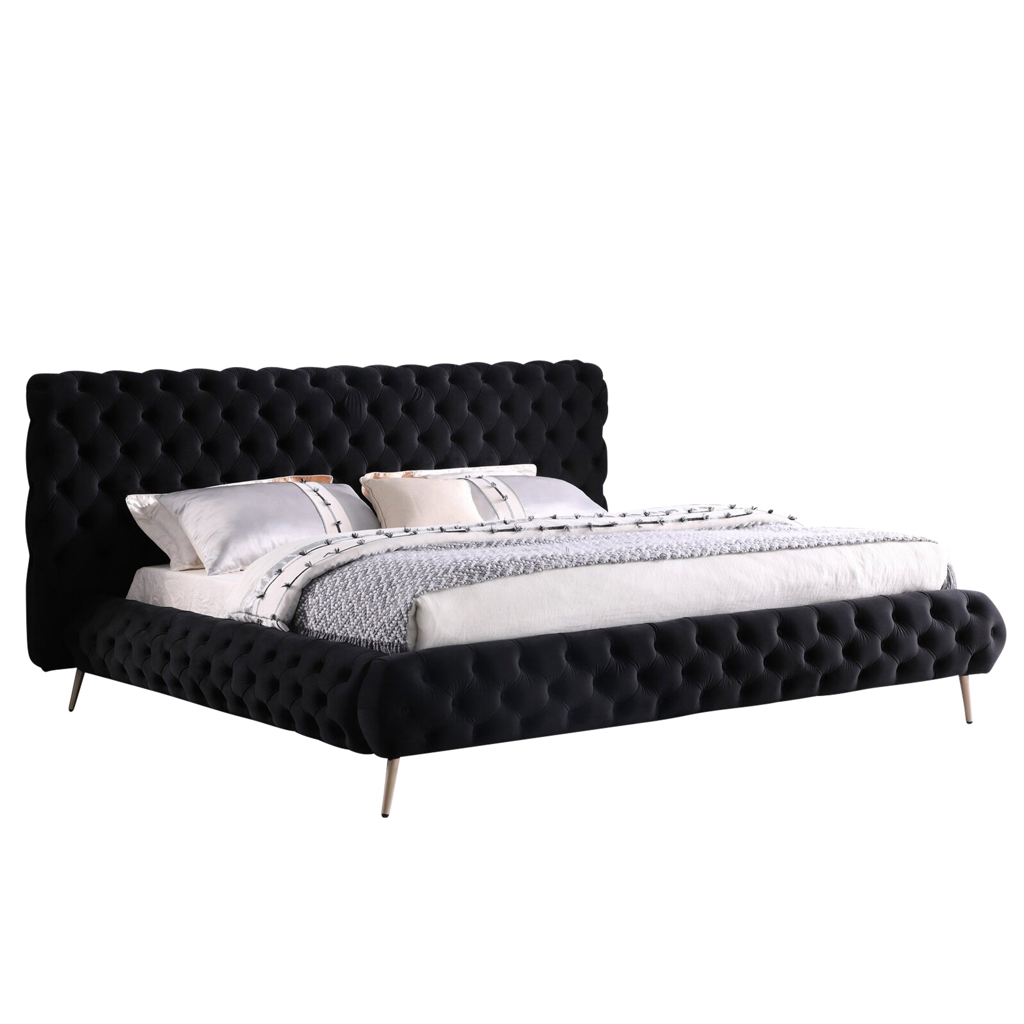 Corinne - Lit Queen - Velour Noir