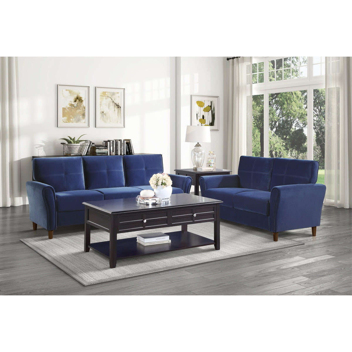 Dunleith - Sofa - Blue Velvet