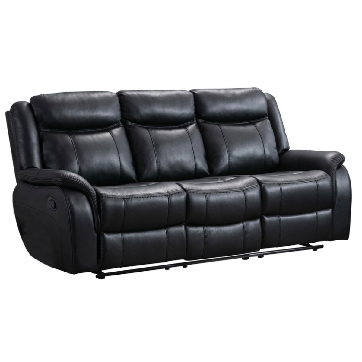 Paxton - Reclining Sofa - Black Leather
