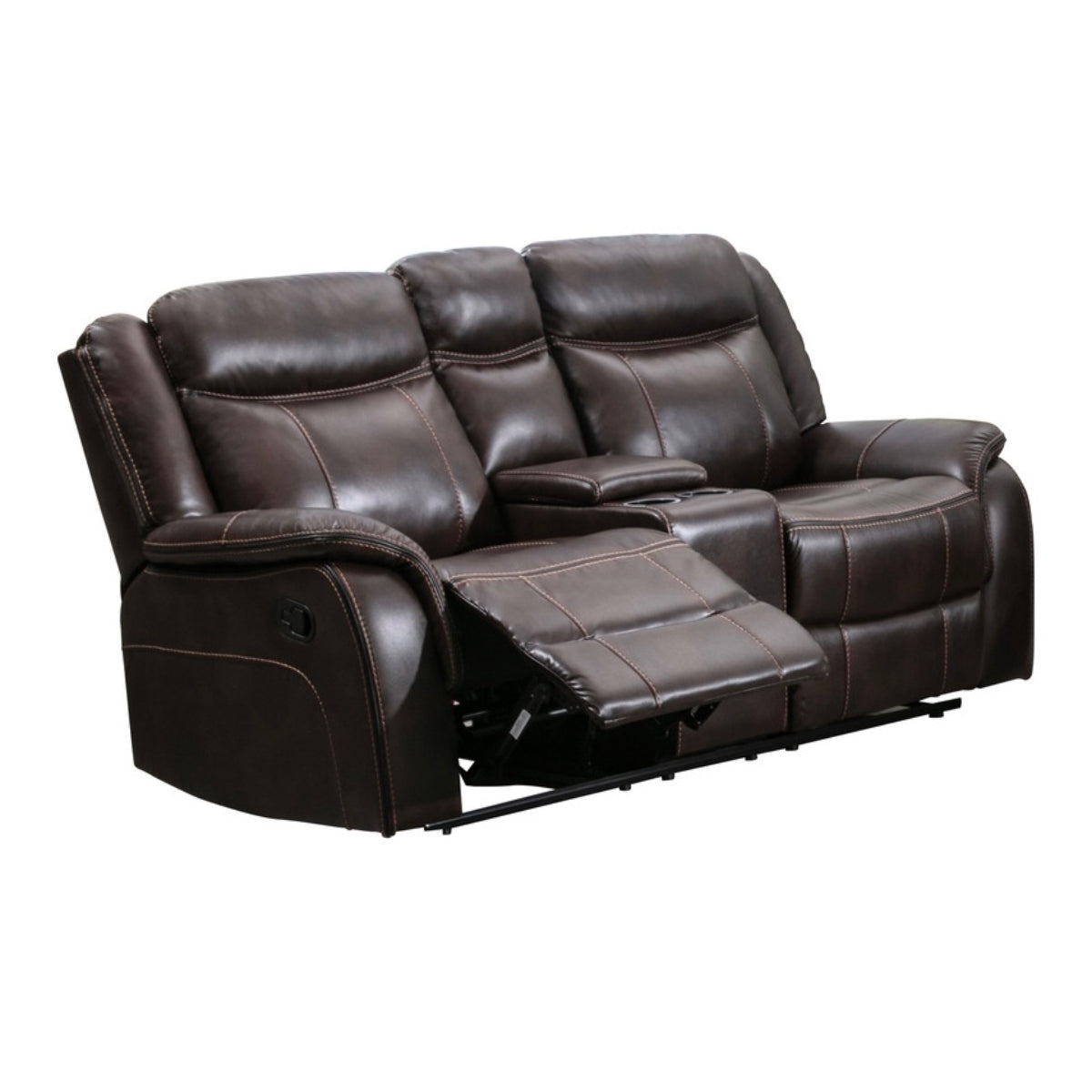 Causeuse inclinable - Cuir Brun - PAXTON