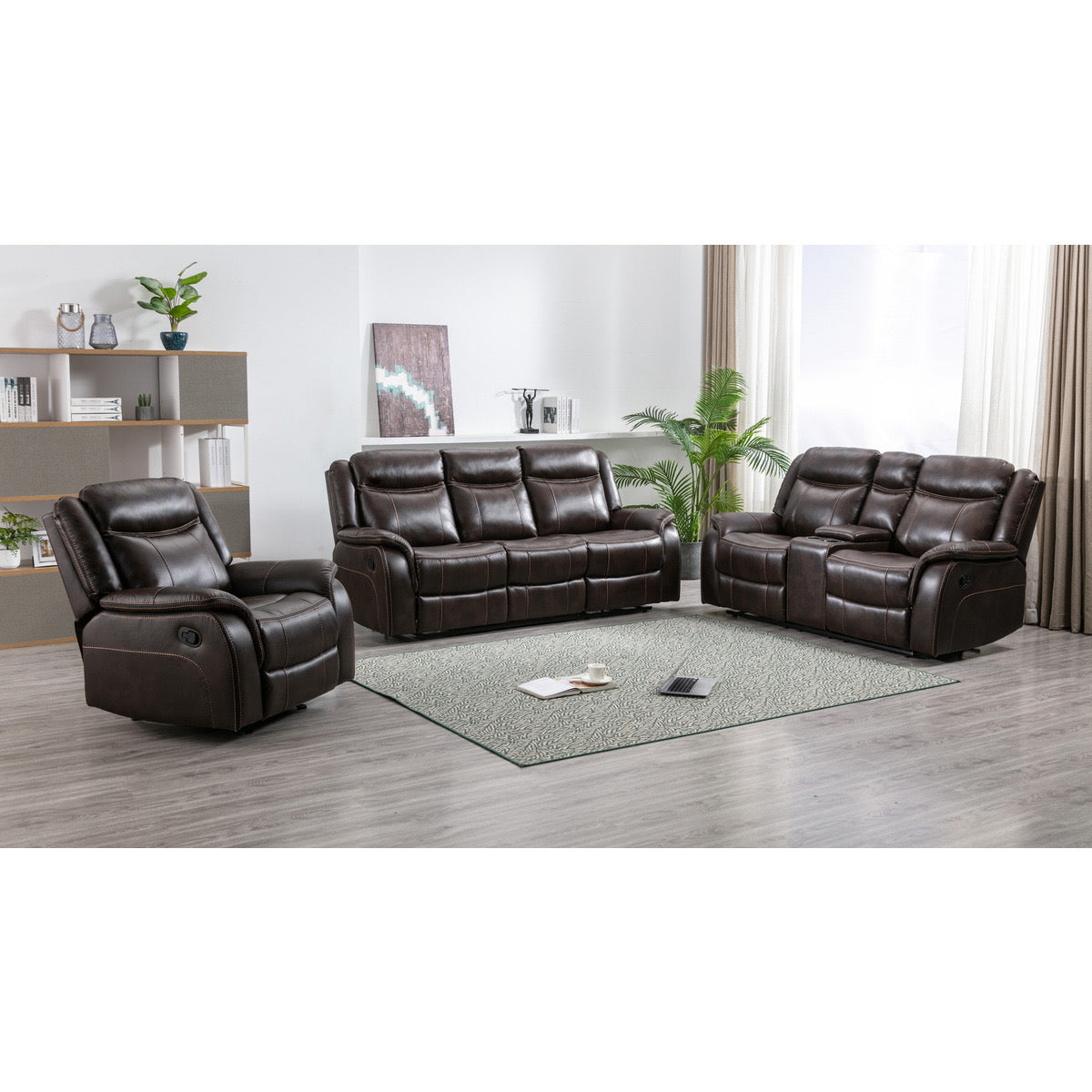 Paxton - Fauteuil inclinable - Cuir Brun