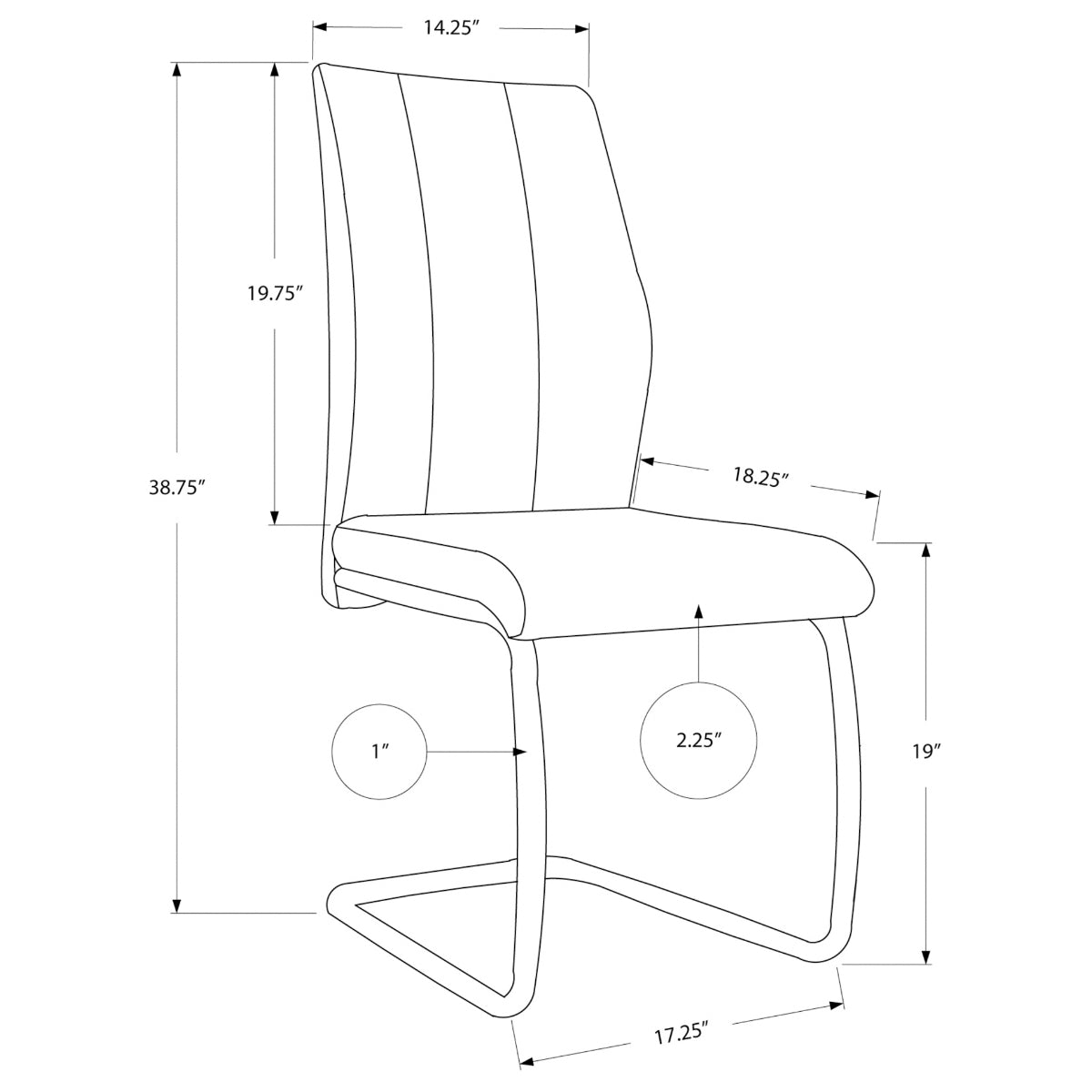 Alina - Chaise de Salle à Manger - Simili-Cuir Noir