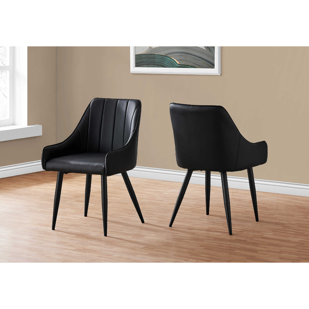 Vera - Dining Chair - Black PU Leather