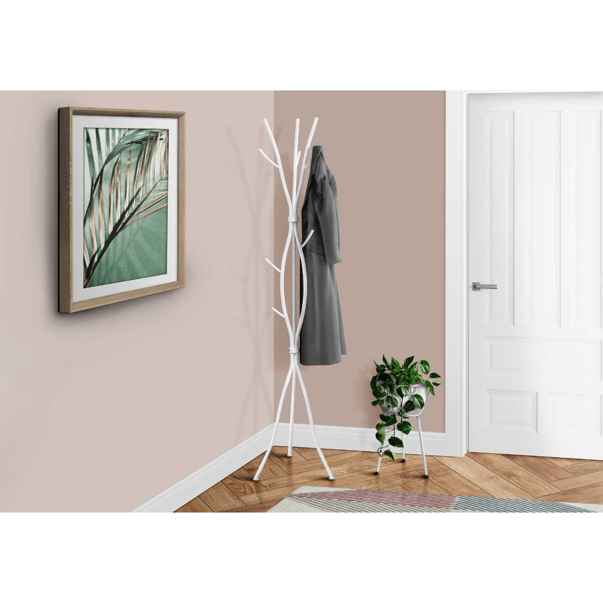 Estan - Coat rack - Hammered metal White