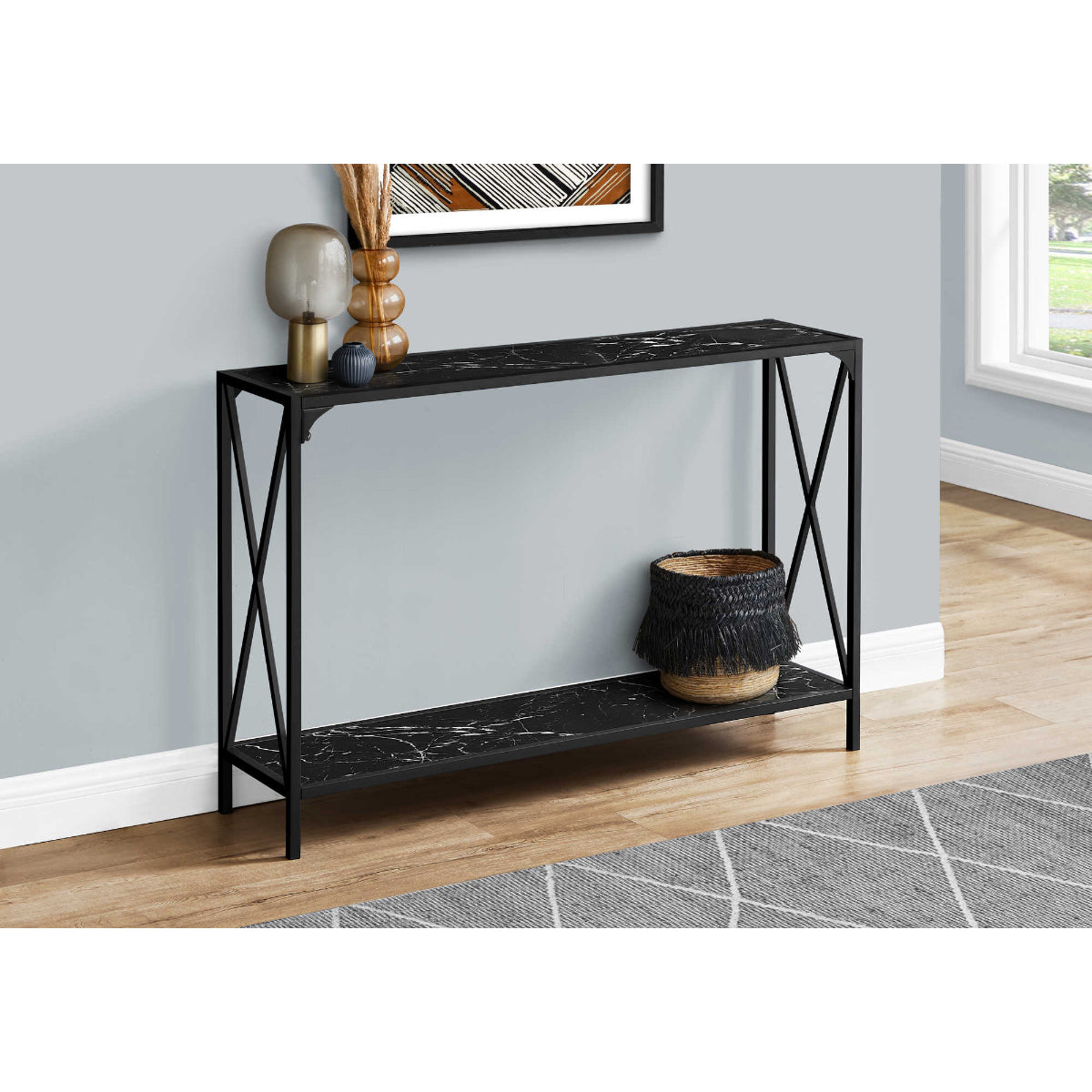 Caroline - Console Table - Black Marble