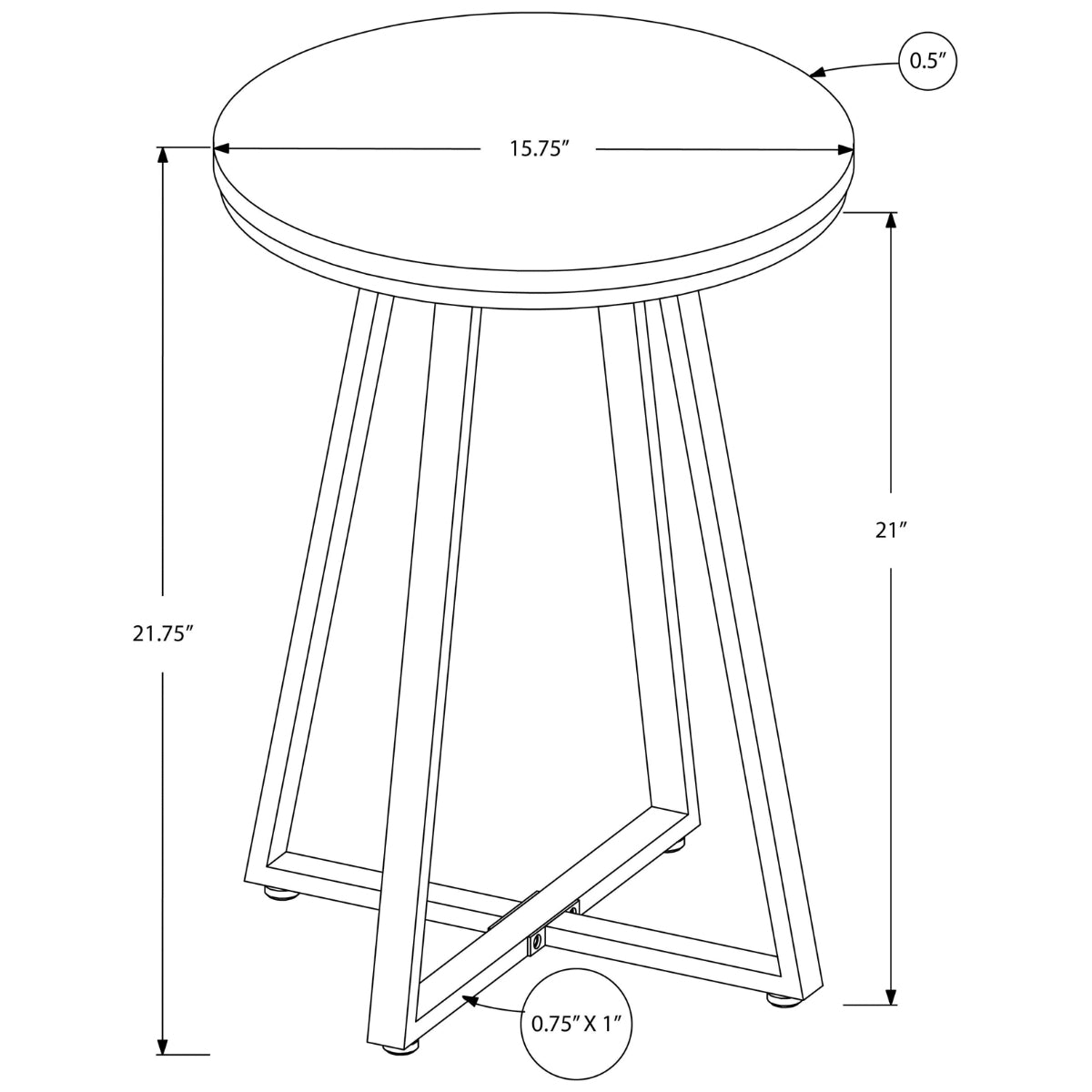 Florence - Side Table - Black Marble