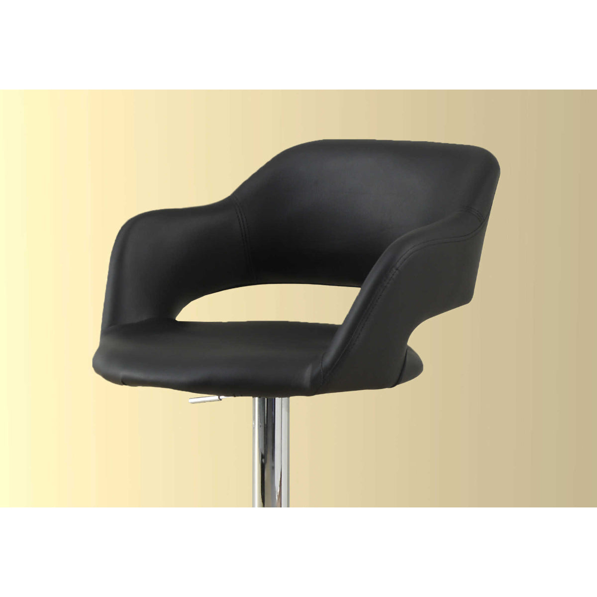 Kylian - Hydraulic Bar Chair - Black Faux Leather