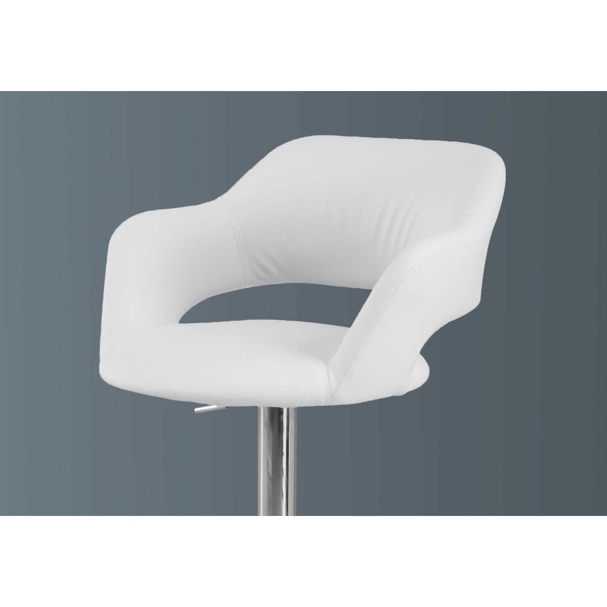 Kylian - Hydraulic Bar Chair - White Faux Leather
