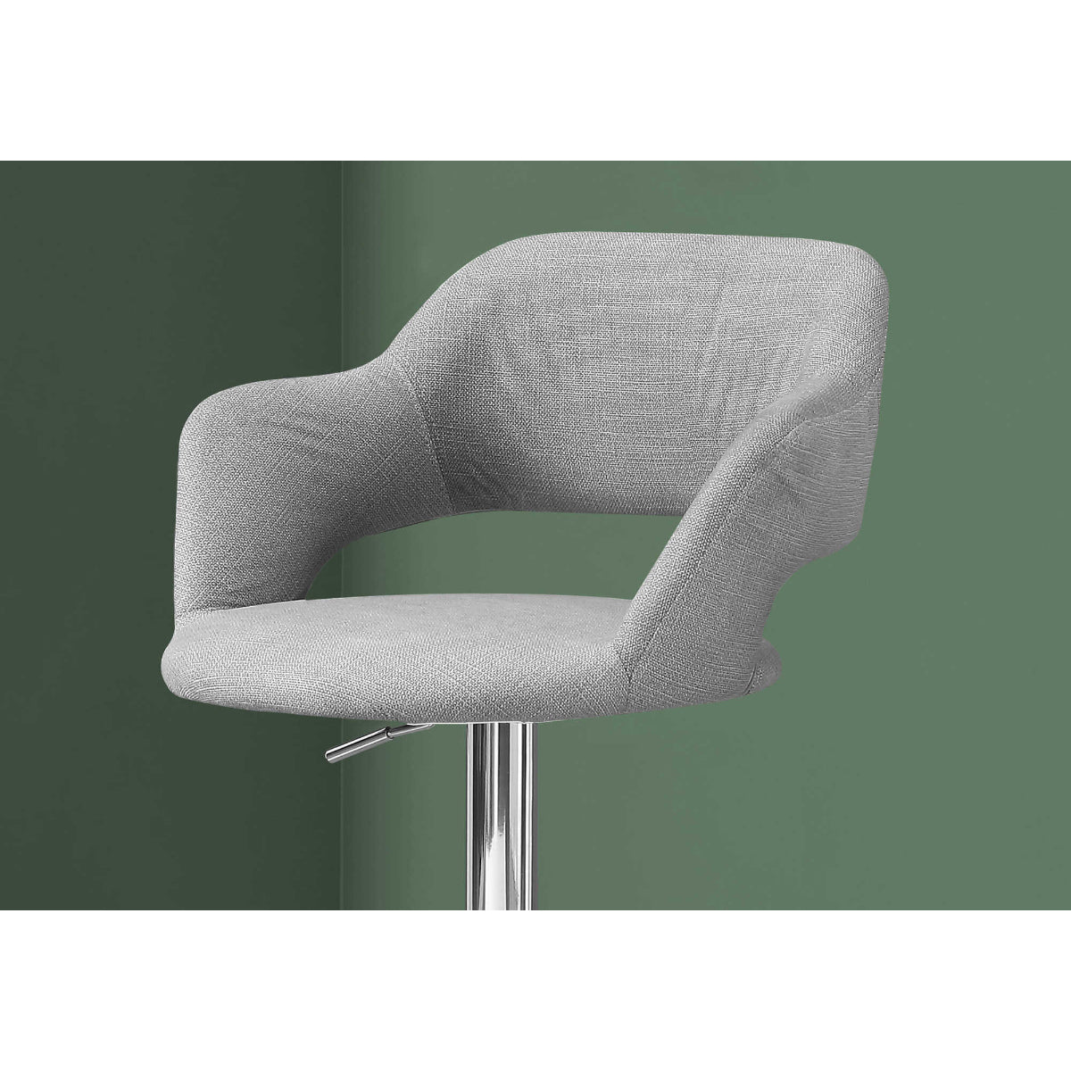 Kylian - Hydraulic Bar Chair - Grey Fabric