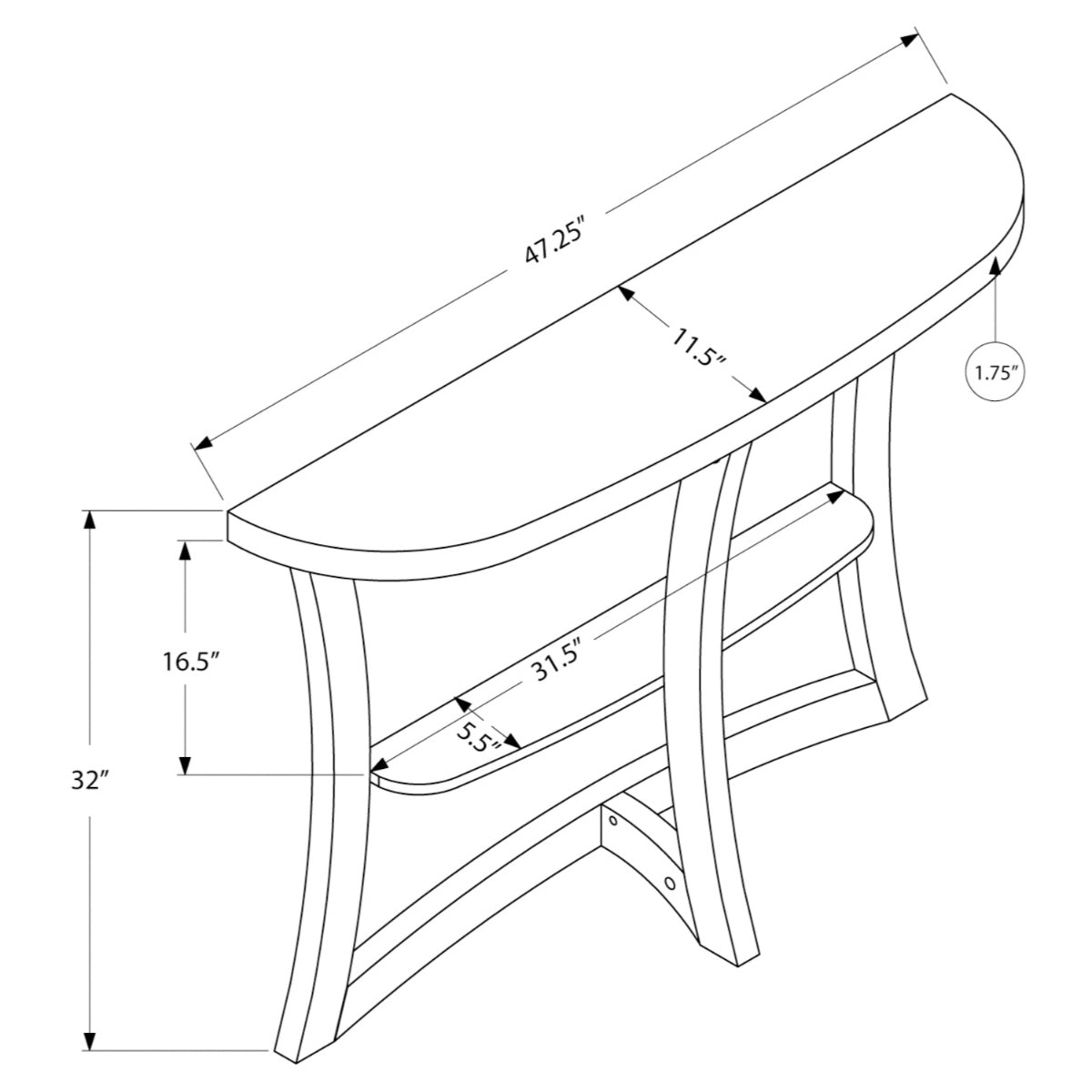 Edith - Console Table - Dark Taupe