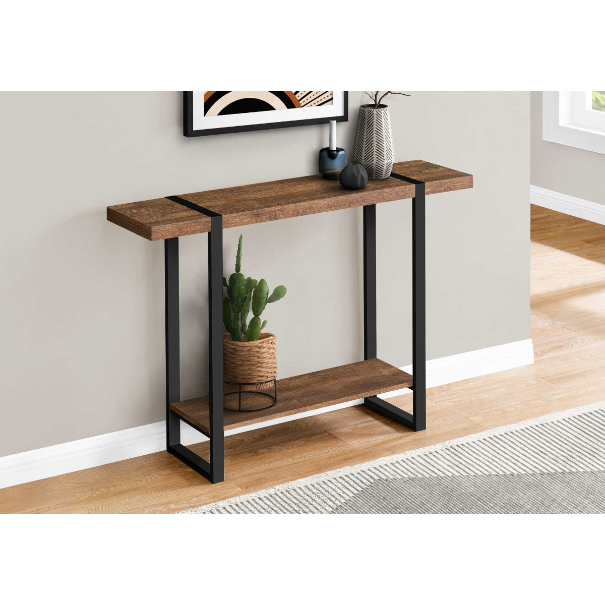 Amari - Console Table - Faux Brown Wood