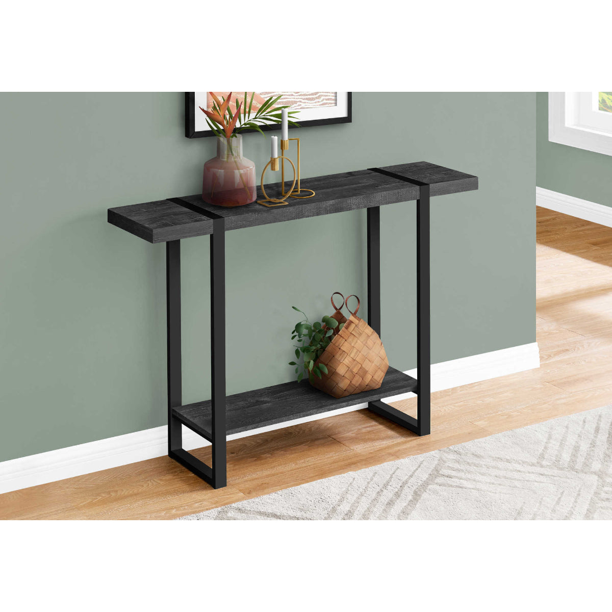 Amari - Console Table - Black Faux Wood
