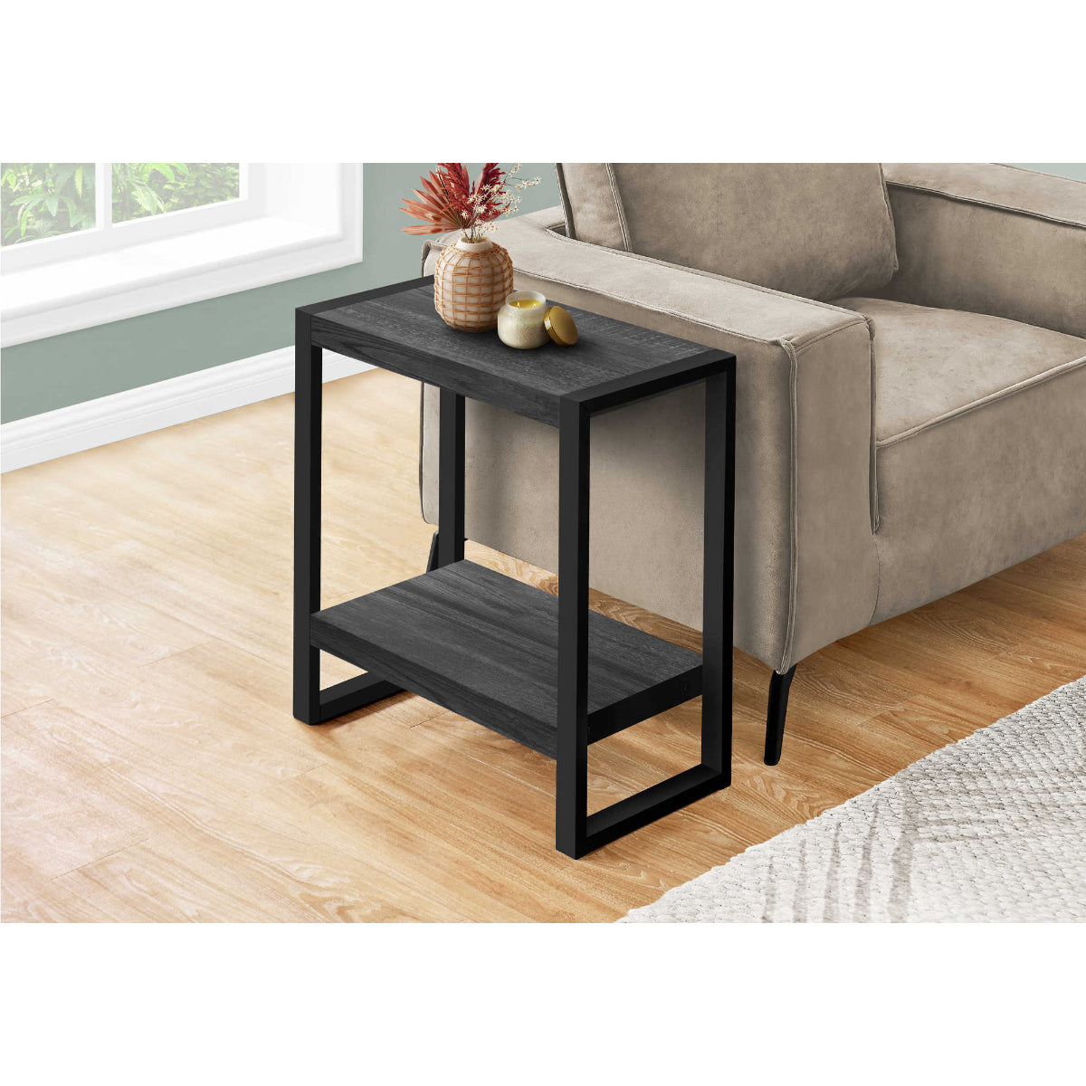 Amari - Side Table - Black Faux Wood