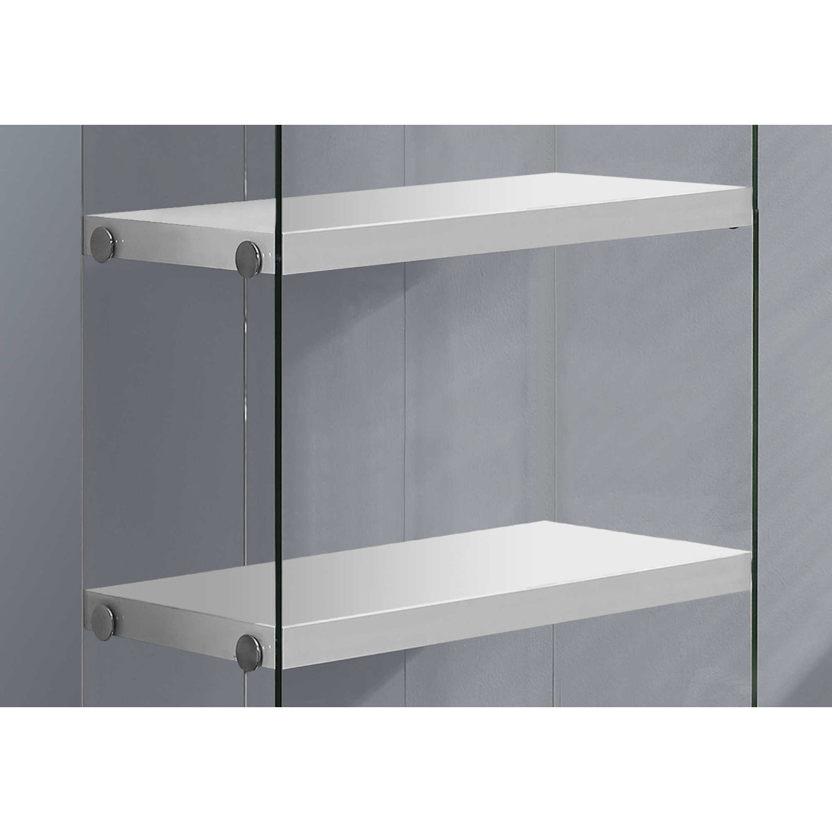 Milo - Shelf - 60"H / White With Tempered Glass