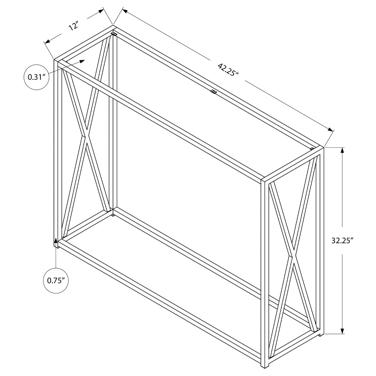 Ayla - Console Table - Tempered Glass / Gold
