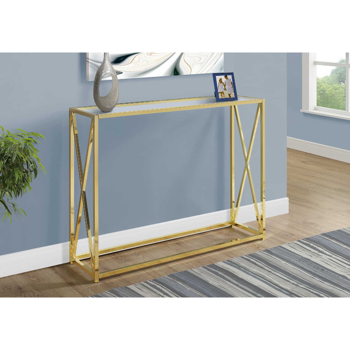 Ayla - Console Table - Tempered Glass / Gold