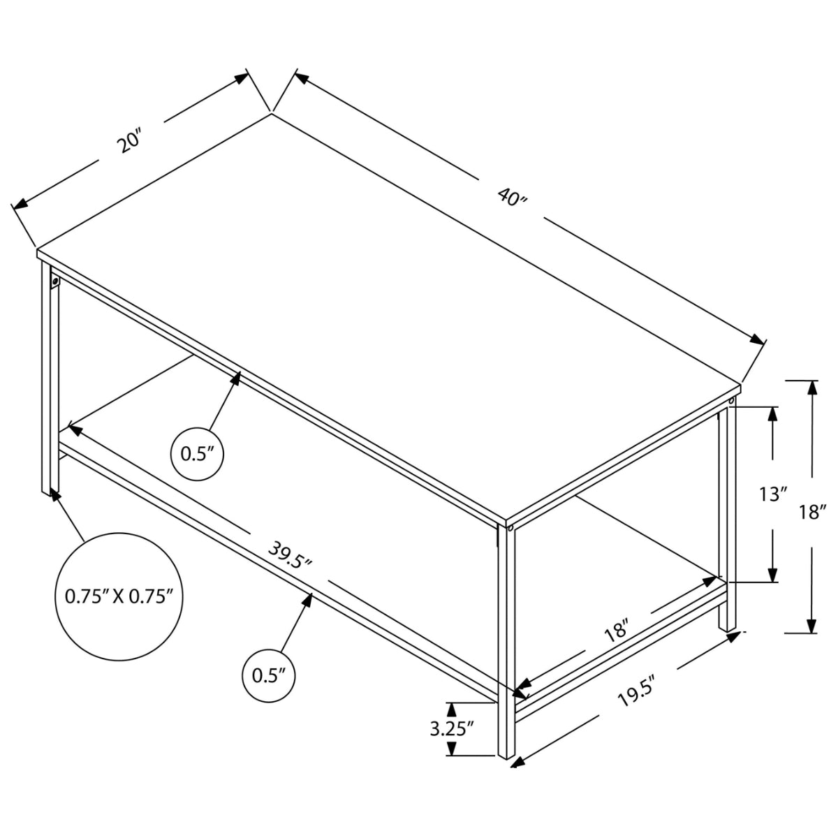 Ezra - Coffee Table - Dark Taupe