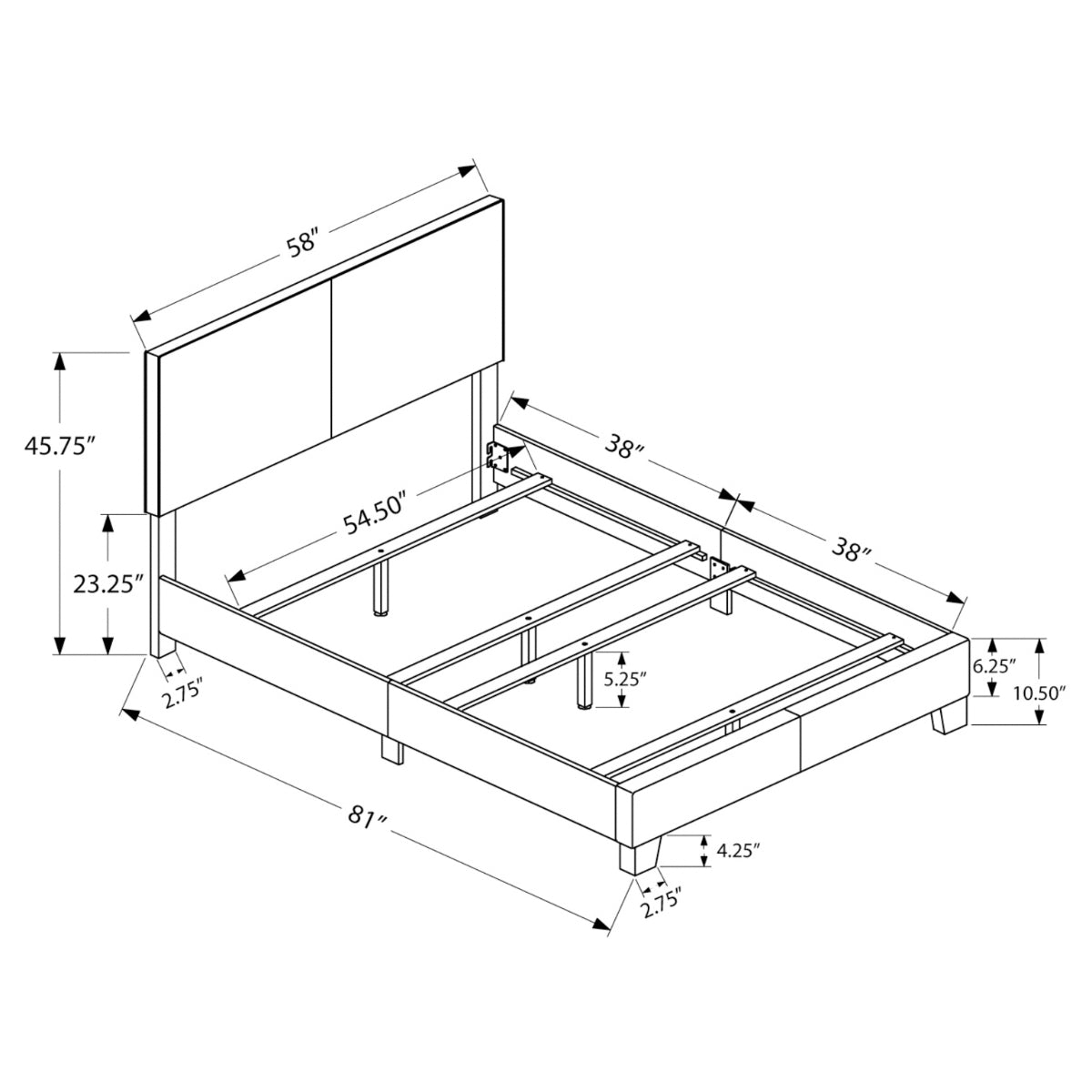 Sophie - Full Bed - Dark Brown Faux Leather