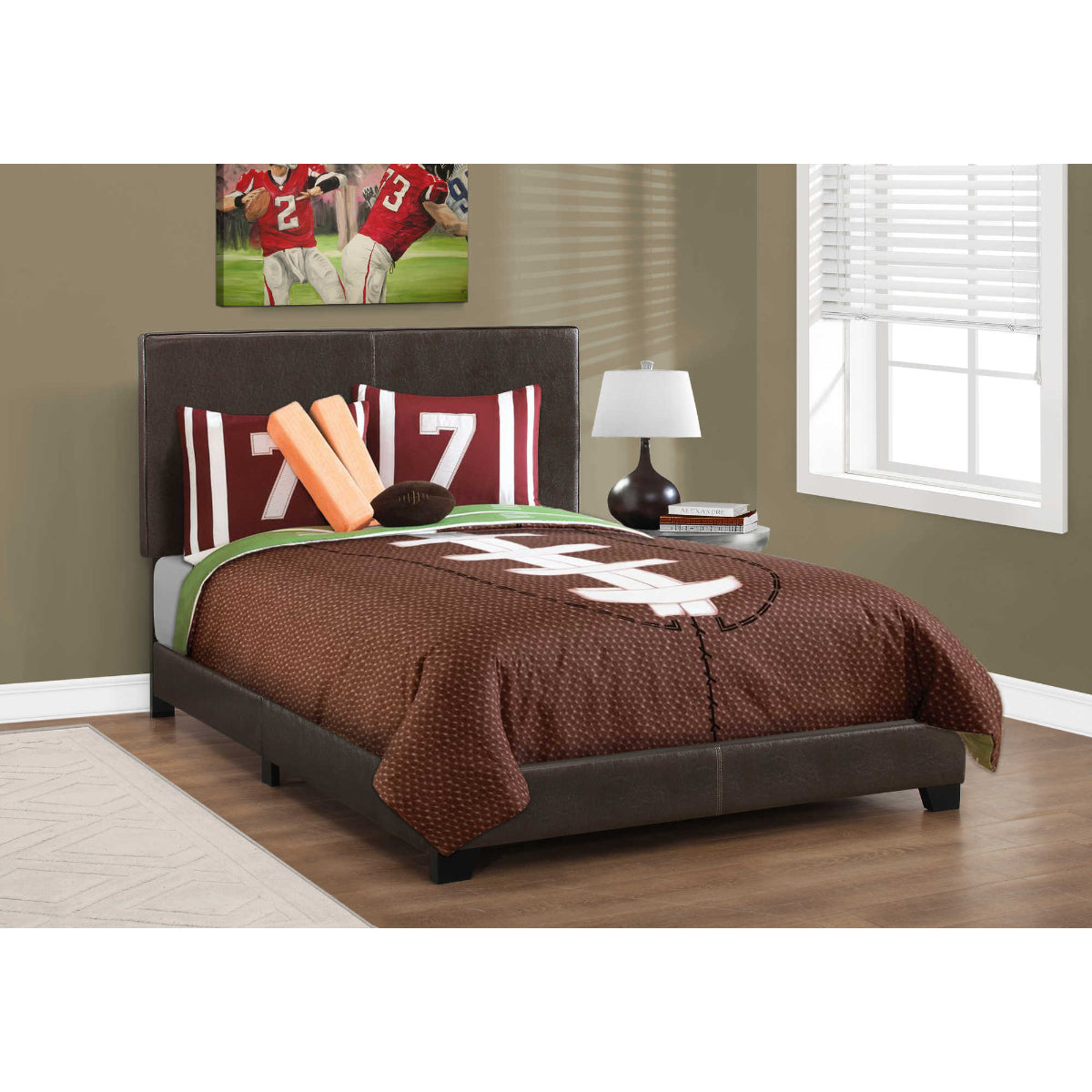 Sophie - Full Bed - Dark Brown Faux Leather