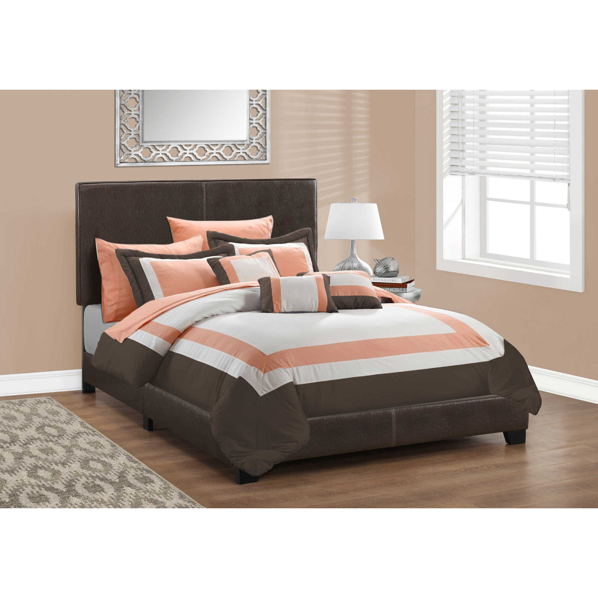 Sophie - Full Bed - Dark Brown Faux Leather