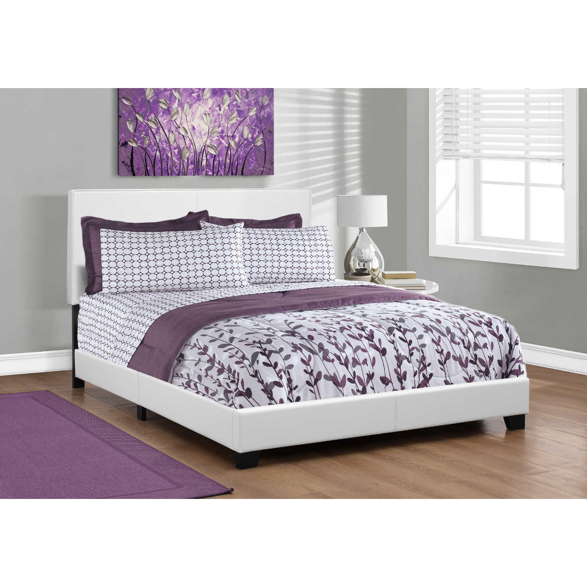 Sophie - Queen Bed - White Faux Leather