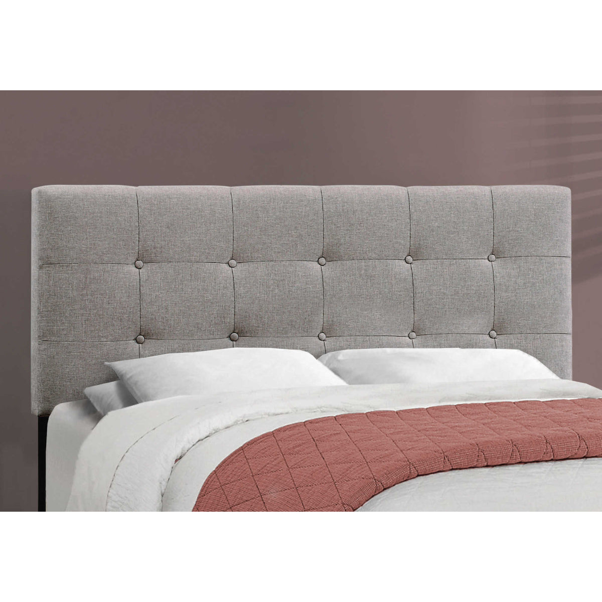 Clemence - Queen Bed - Grey Fabric