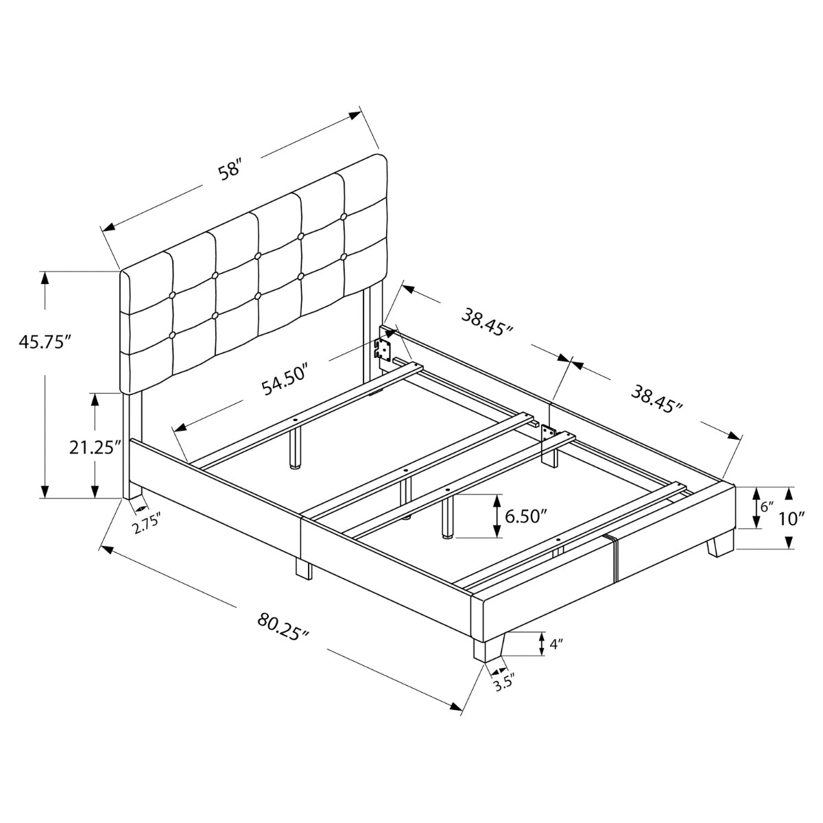 Clemence - Full Bed - Beige Fabric