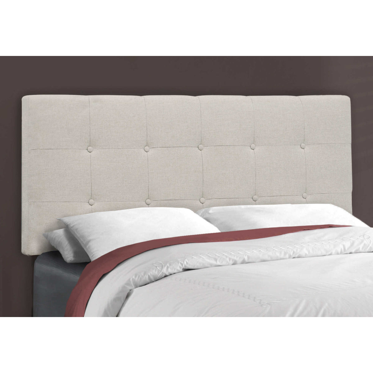Clemence - Full Bed - Beige Fabric