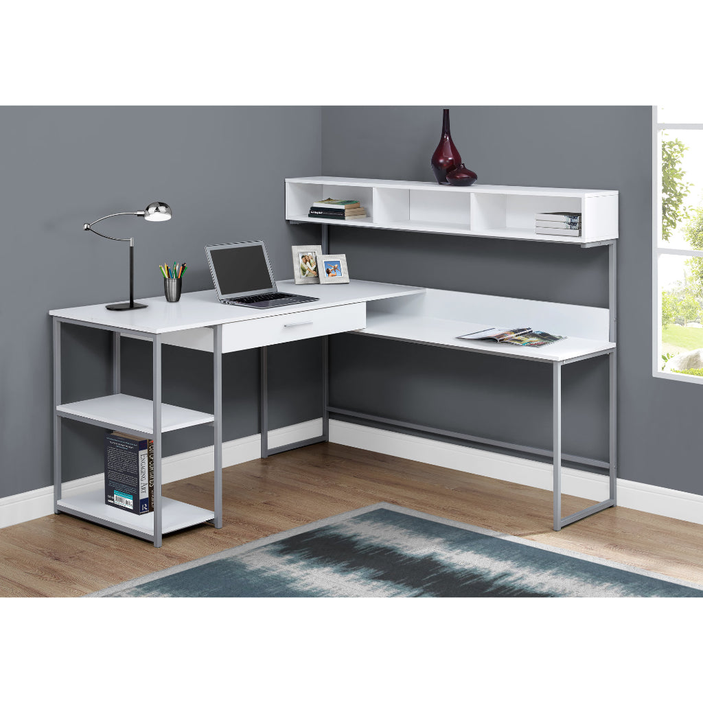 Miro - Corner desk - White and gray metal