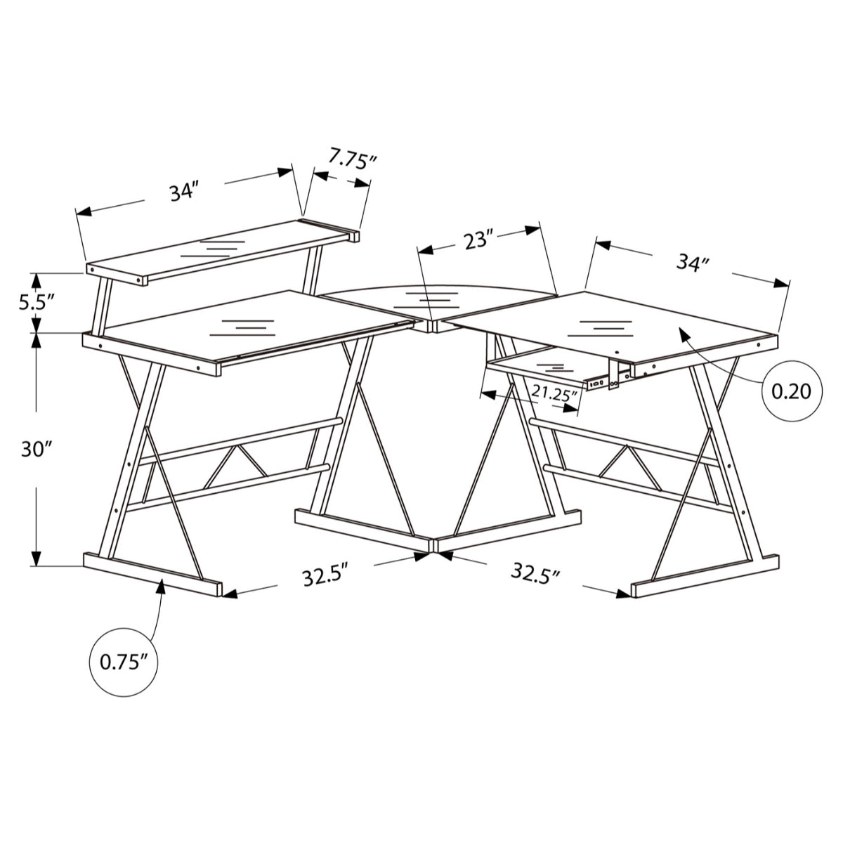 Cyrena - Corner office desk