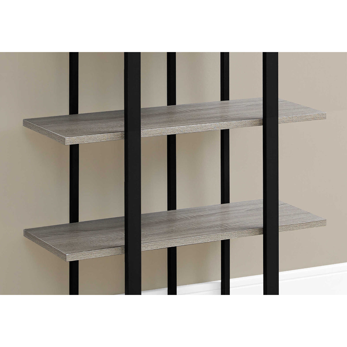 SHELF - 60"H / DARK TAUPE / BLACK METAL