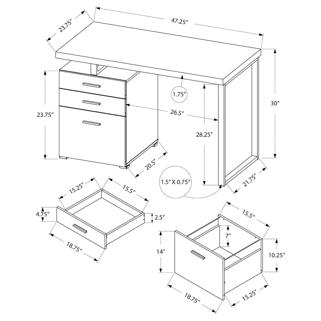 Elenia - Office Desk - 47"