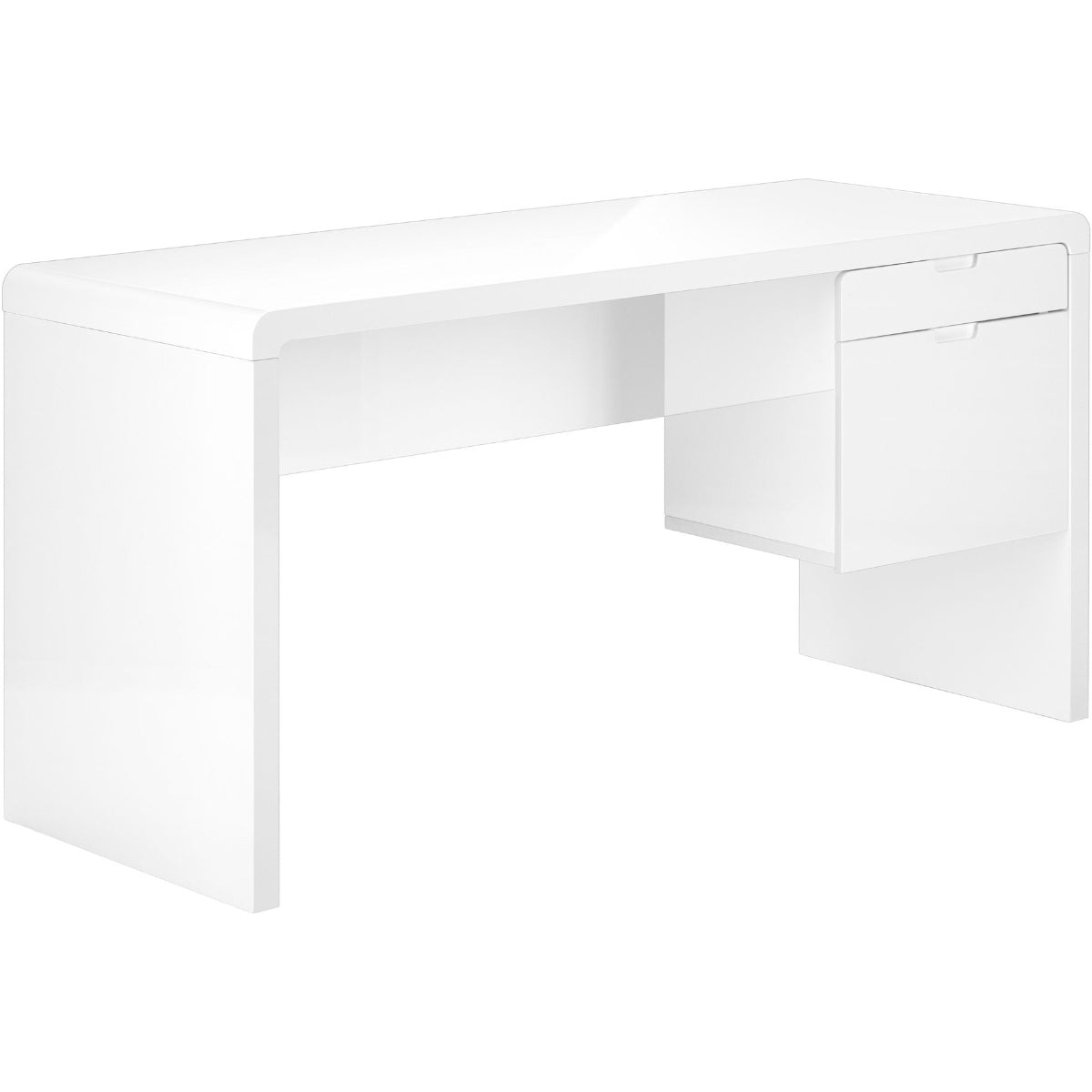 Alarion - Office desk - 60 in - Glossy white